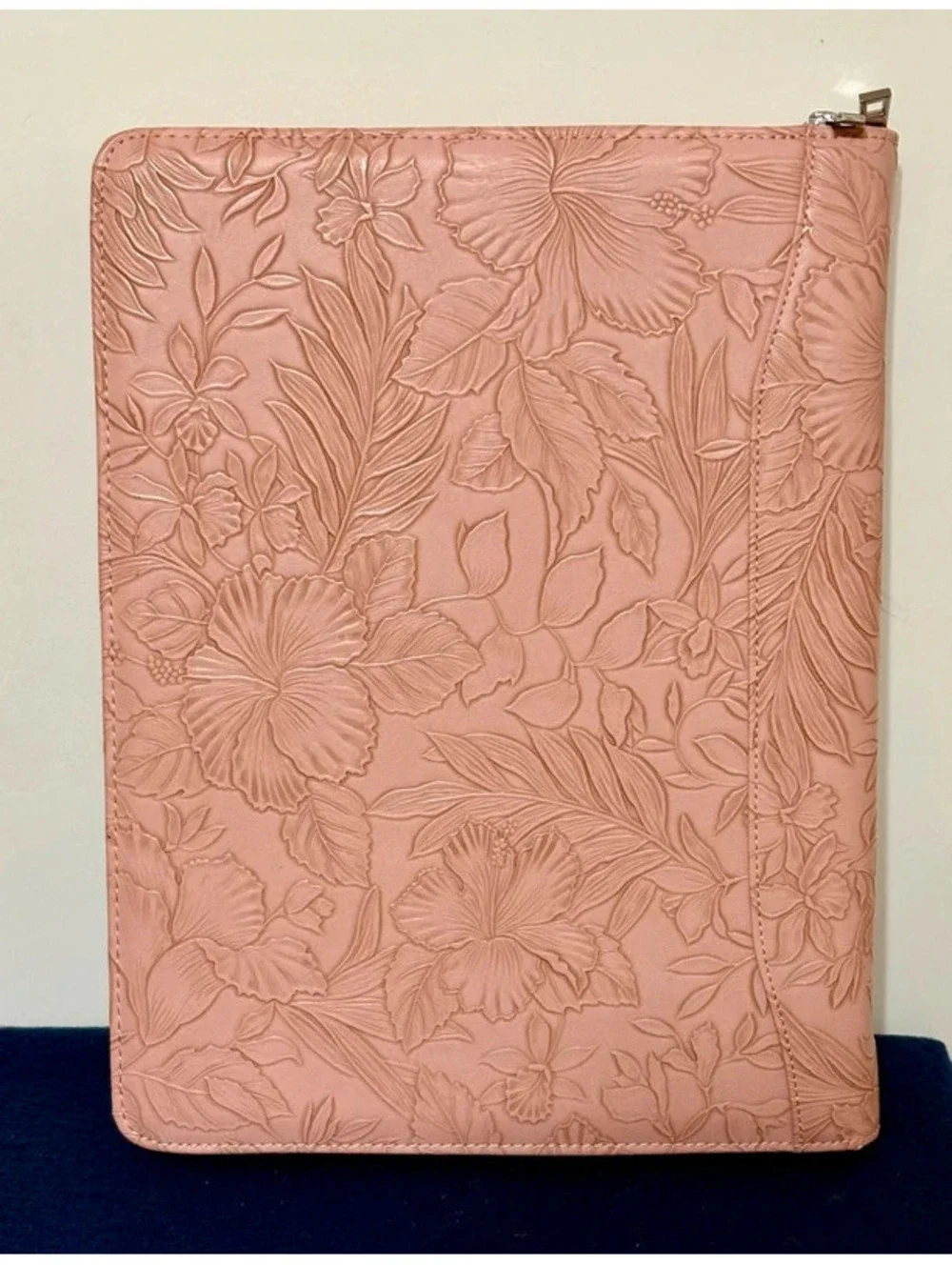 Hawaiian Floral Pink Pu Leather Portfolio